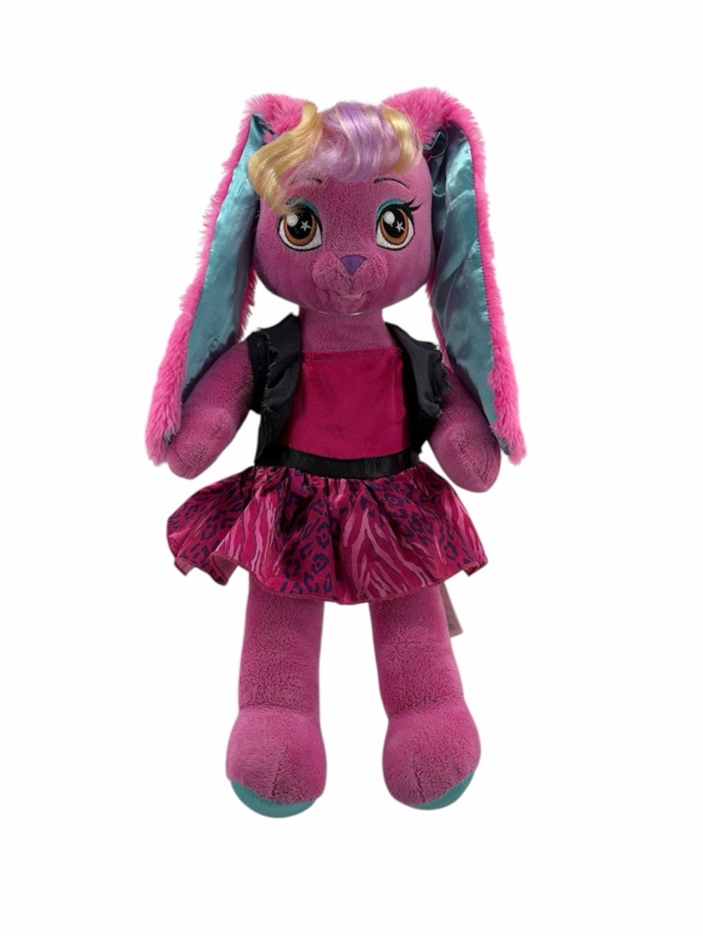 Build-A-Bear Honey Girl HG Risa Pink Rock Star Bunny Rabbit Plush 20" w/Dress
